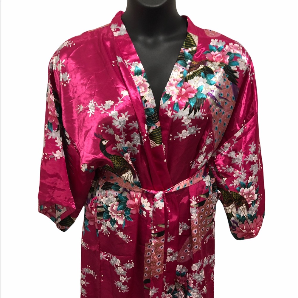 NWOT- Floral Satin Robe
